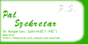 pal szekretar business card